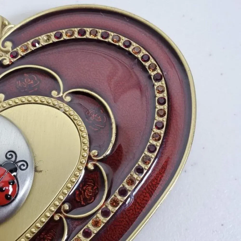 Things Remembered Heart Keepsake Box Gold Velvet Lined Jewelry Valentine Gift